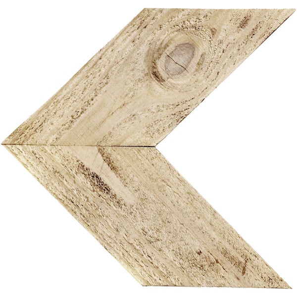 Ekena Millwork 14 3/4"W x 14"H x 3/4"D Vintage Farmhouse 5 1/2" Chevron Barnwood Decor Collection Chalk Dust White DECR14X14X075CHVWH - main